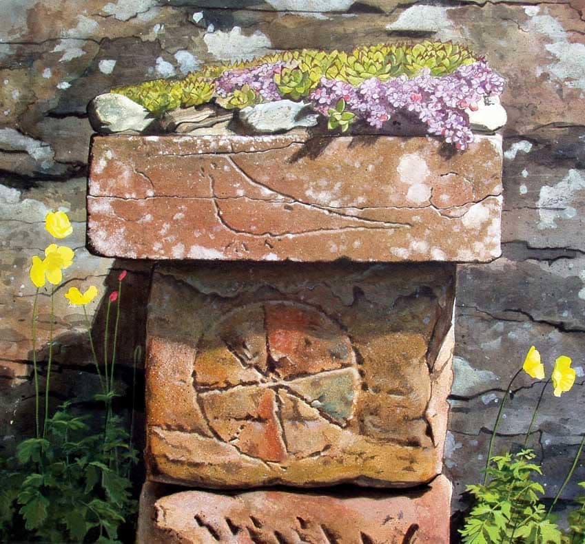 Consecration Stone, St Vigean's by Jim Dunbar RSW
