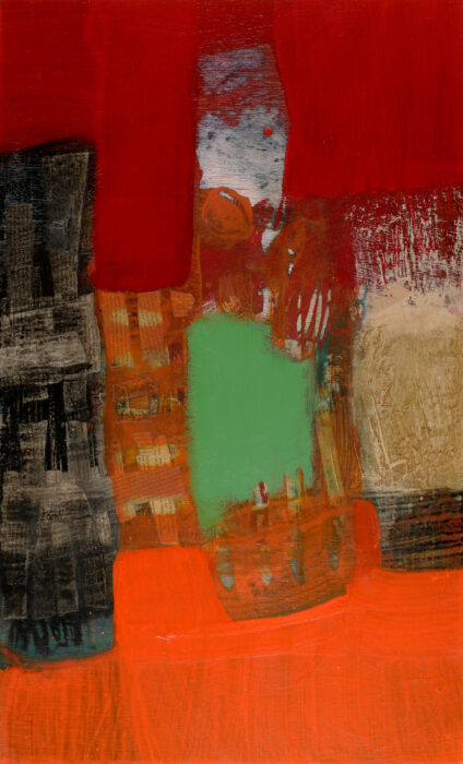 'Red Harbour'; 30 x 18 inches (76 x 46 cm); Acrylic & Mixed media on Box Panel; Cat. 2105